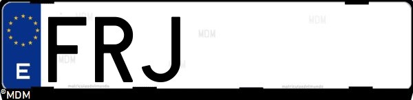 Matrícula española FRJ, correspondiente al año 2007