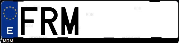 Matrícula española FRM, correspondiente al año 2007