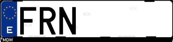 Matrícula española FRN, correspondiente al año 2007