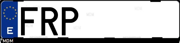 Matrícula española FRP, correspondiente al año 2007