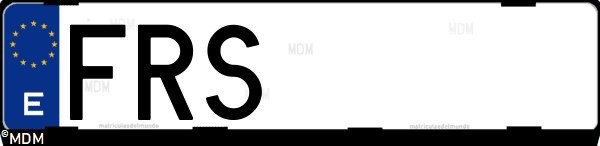 Matrícula española FRS, correspondiente al año 2007