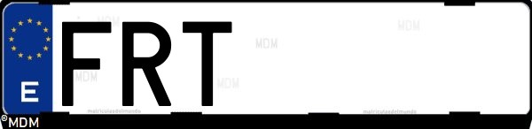 Matrícula española FRT, correspondiente al año 2007