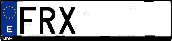 Matrícula española FRX, correspondiente al año 2007
