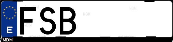 Matrícula española FSB, correspondiente al año 2007