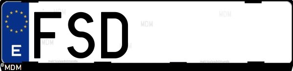 Matrícula española FSD, correspondiente al año 2007
