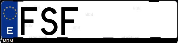 Matrícula española FSF, correspondiente al año 2007