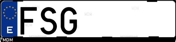 Matrícula española FSG, correspondiente al año 2007