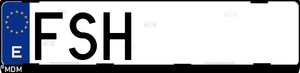 Matrícula española FSH, correspondiente al año 2007