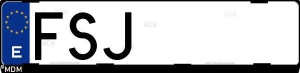 Matrícula española FSJ, correspondiente al año 2007