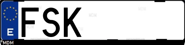Matrícula española FSK, correspondiente al año 2007