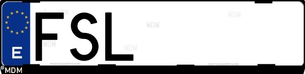 Matrícula española FSL, correspondiente al año 2007
