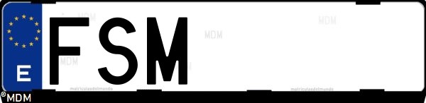 Matrícula española FSM, correspondiente al año 2007