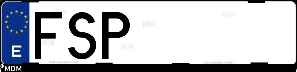 Matrícula española FSP, correspondiente al año 2007