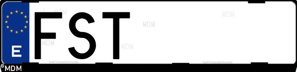 Matrícula española FST, correspondiente al año 2007