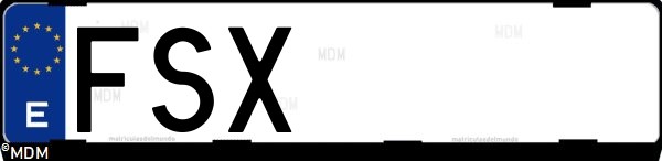 Matrícula española FSX, correspondiente al año 2007