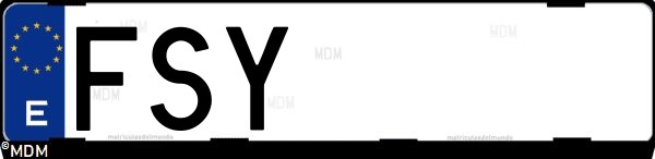 Matrícula española FSY, correspondiente al año 2007