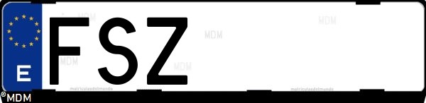 Matrícula española FSZ, correspondiente al año 2007