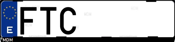 Matrícula española FTC, correspondiente al año 2007