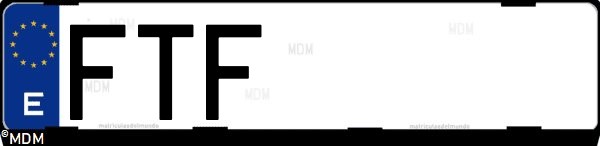 Matrícula española FTF, correspondiente al año 2007