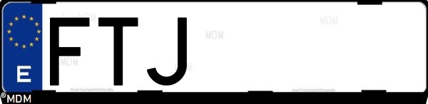 Matrícula española FTJ, correspondiente al año 2007