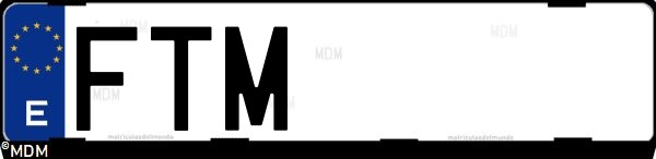 Matrícula española FTM, correspondiente al año 2007