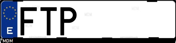 Matrícula española FTP, correspondiente al año 2007