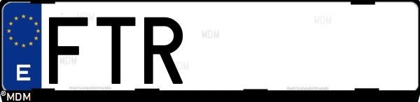 Matrícula española FTR, correspondiente al año 2007
