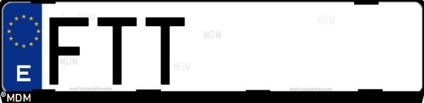 Matrícula española FTT, correspondiente al año 2007
