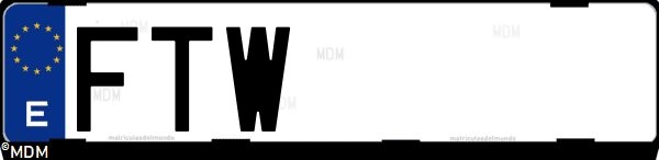 Matrícula española FTW, correspondiente al año 2007