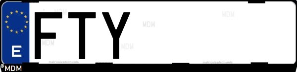 Matrícula española FTY, correspondiente al año 2007