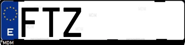 Matrícula española FTZ, correspondiente al año 2007