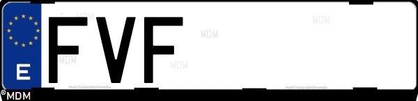 Matrícula española FVF, correspondiente al año 2007