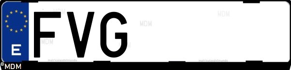 Matrícula española FVG, correspondiente al año 2007