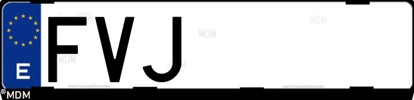 Matrícula española FVJ, correspondiente al año 2007