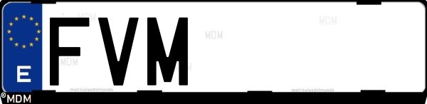 Matrícula española FVM, correspondiente al año 2007