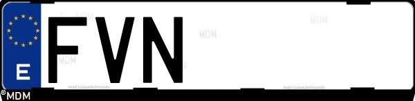 Matrícula española FVN, correspondiente al año 2007