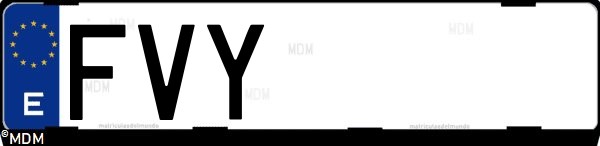 Matrícula española FVY, correspondiente al año 2007