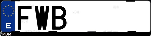 Matrícula española FWB, correspondiente al año 2007