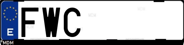 Matrícula española FWC, correspondiente al año 2007