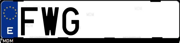 Matrícula española FWG, correspondiente al año 2007