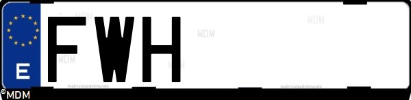 Matrícula española FWH, correspondiente al año 2007