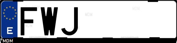 Matrícula española FWJ, correspondiente al año 2007