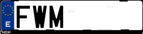 Matrícula española FWM, correspondiente al año 2007