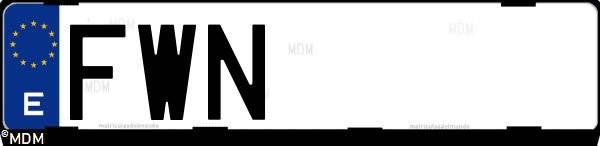 Matrícula española FWN, correspondiente al año 2007