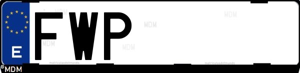 Matrícula española FWP, correspondiente al año 2007
