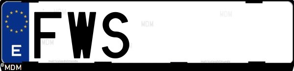 Matrícula española FWS, correspondiente al año 2007