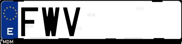 Matrícula española FWV, correspondiente al año 2007
