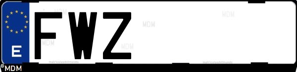 Matrícula española FWZ, correspondiente al año 2007