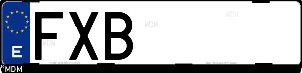 Matrícula española FXB, correspondiente al año 2007