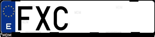 Matrícula española FXC, correspondiente al año 2007